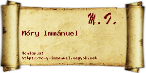 Móry Immánuel névjegykártya